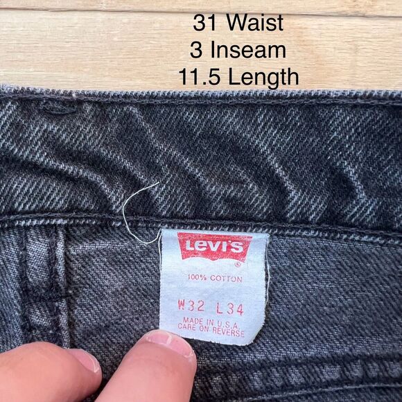 Vintage Levis 505 Shorts Women's 31 Black 80s Denim Made in USA Jorts Summer - Picture 5 of 9